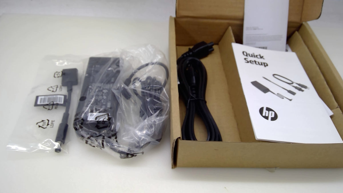 NEW Open Box HP 90W Smart Adapter H6Y90AA#ABA 710413-001 w/ 4.5-7.4mm Dongle