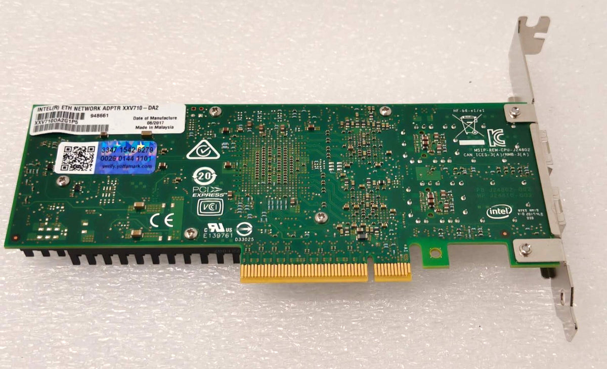 Intel XXV710-DA2 XXV710DA2BLK Dual Port 25GbE SFP28 PCIe x8 Server Network NIC