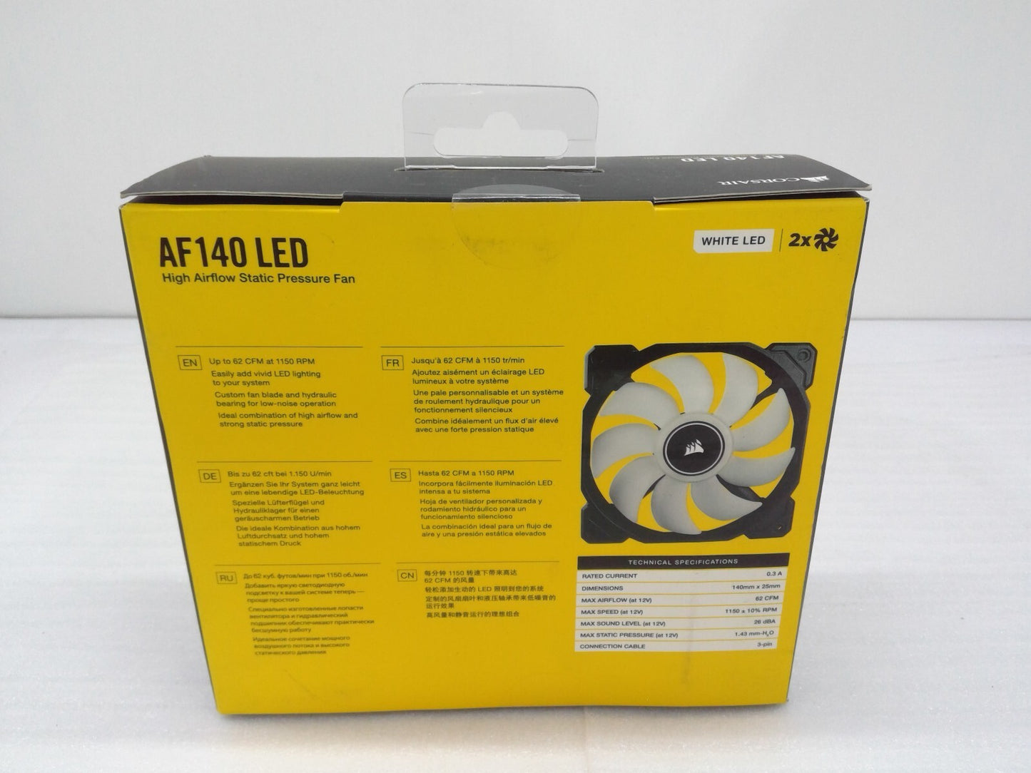 New CORSAIR AF140 LED high airlow static pressure Fan Dual Pack White LED 140mm