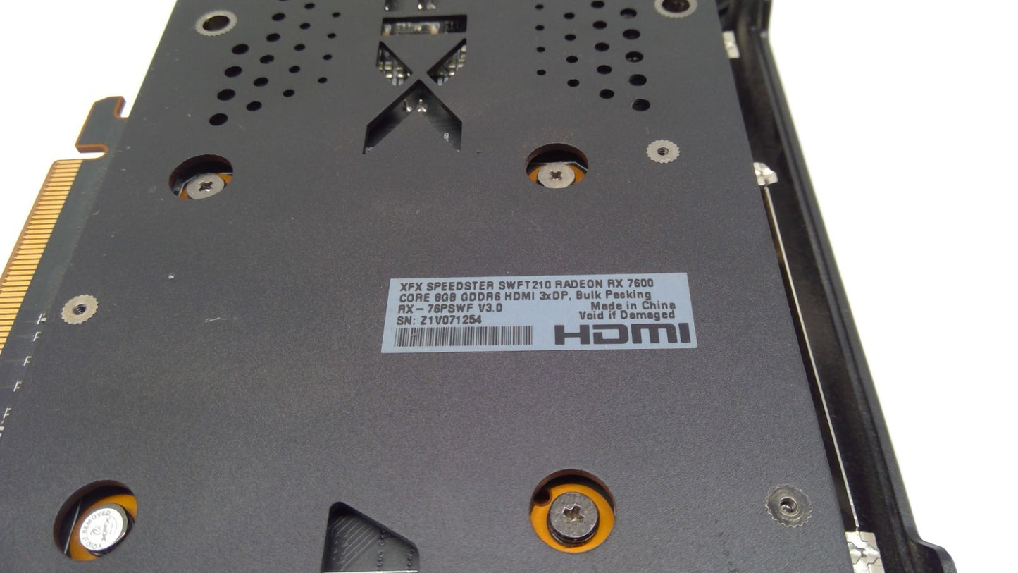 XFX Speedster SWFT210 Radeon RX 7600 8GB GDDR6 Graphics Card (RX-76PSWF V3.0)