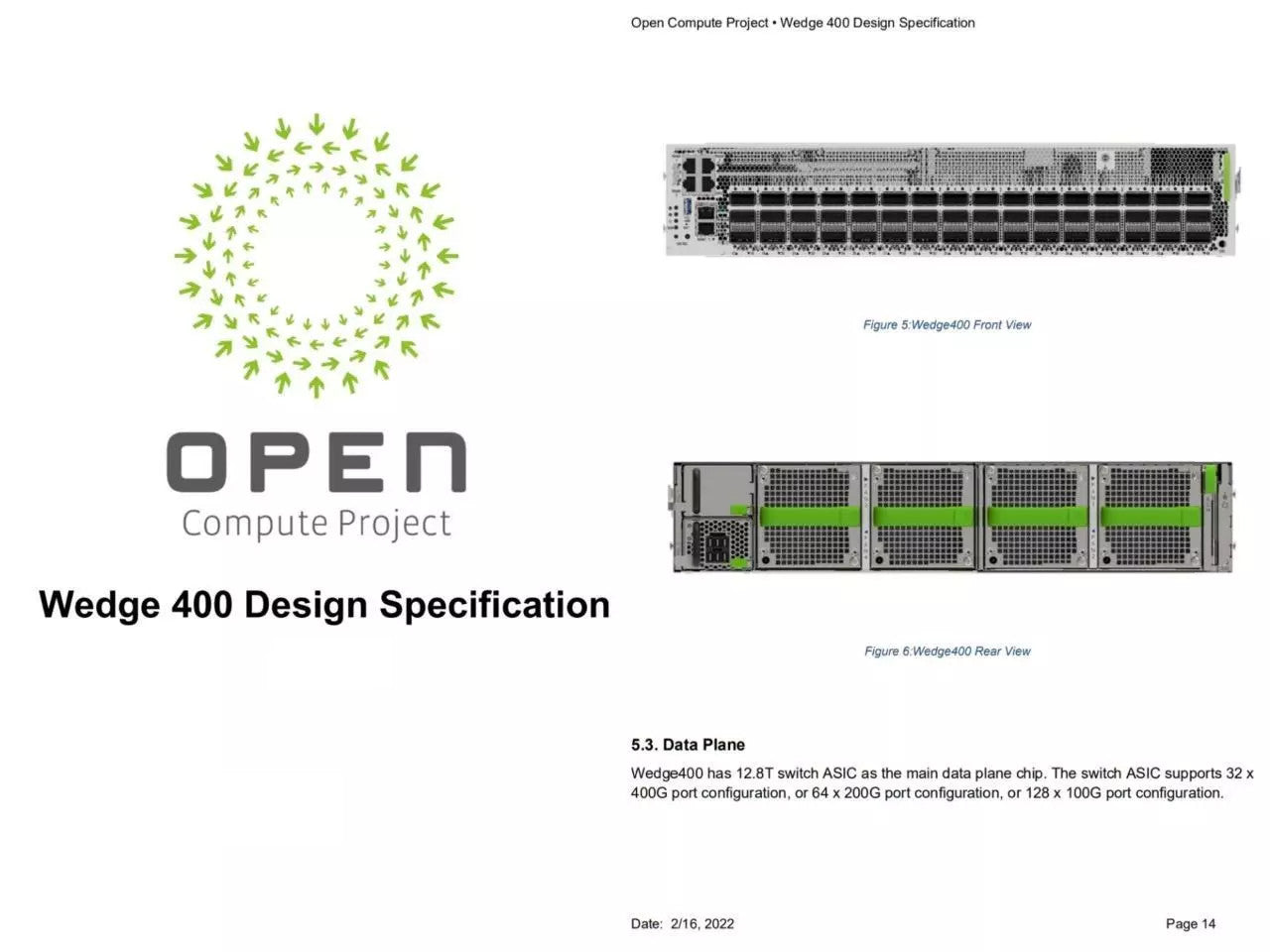 OCP Wedge 400 48-Port QSFP 100Gb 200Gb 400GbE Top Rack Switch **Read**