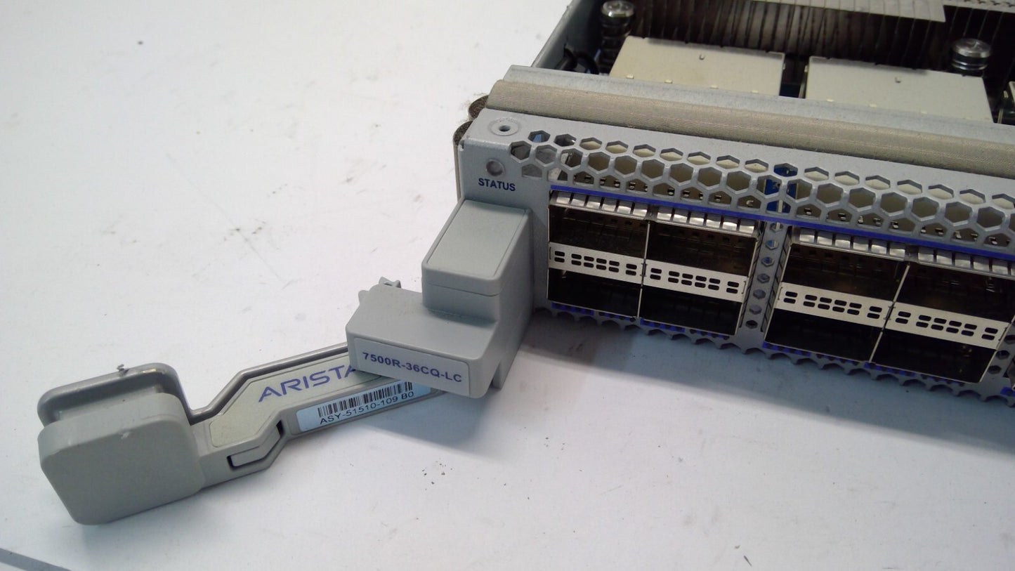 Lot of 2 Arista DCS-7500R-36CQ-LC 7500R Series 36 Port 100GbE QSFP100 Line Card