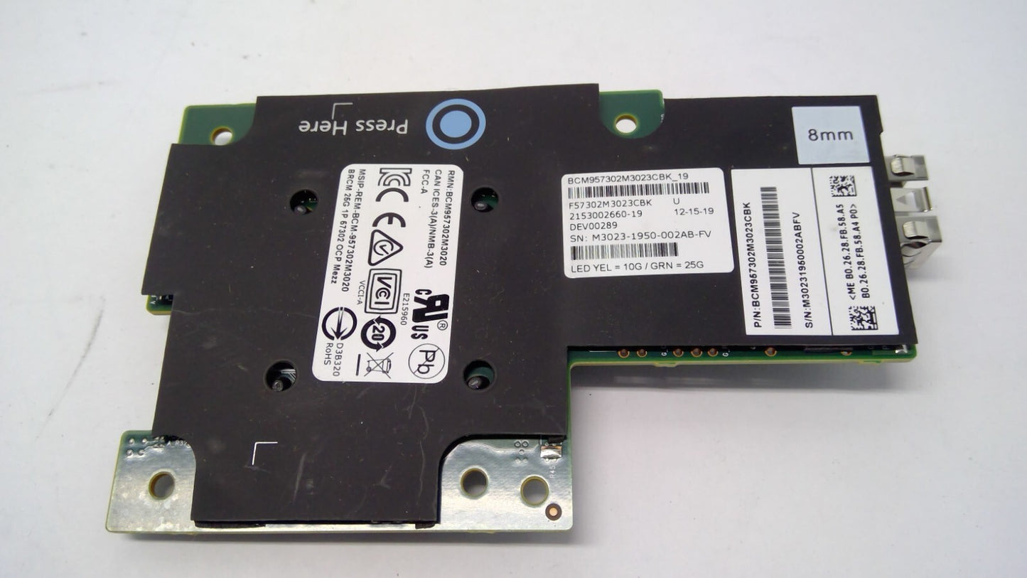 *LOT OF 5* Broadcom 57302 10/25 GBE Single Port SFP Mezzanine Card 8CM81 08CM81