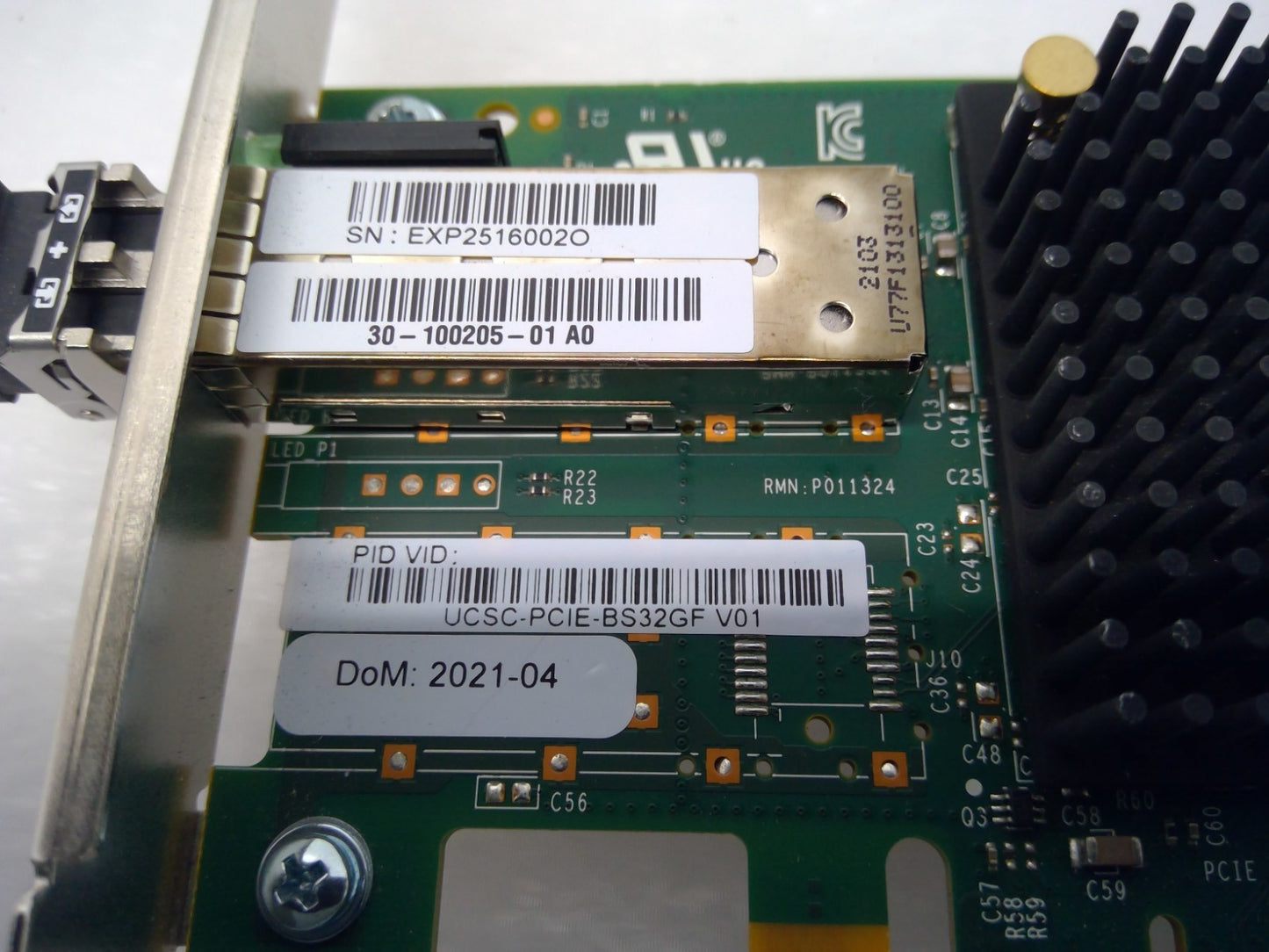 Cisco UCSC-PCIE-BS32GF Gen 6 Single Port 32Gb FC HBA SFP Emulex LPe32000-M Card
