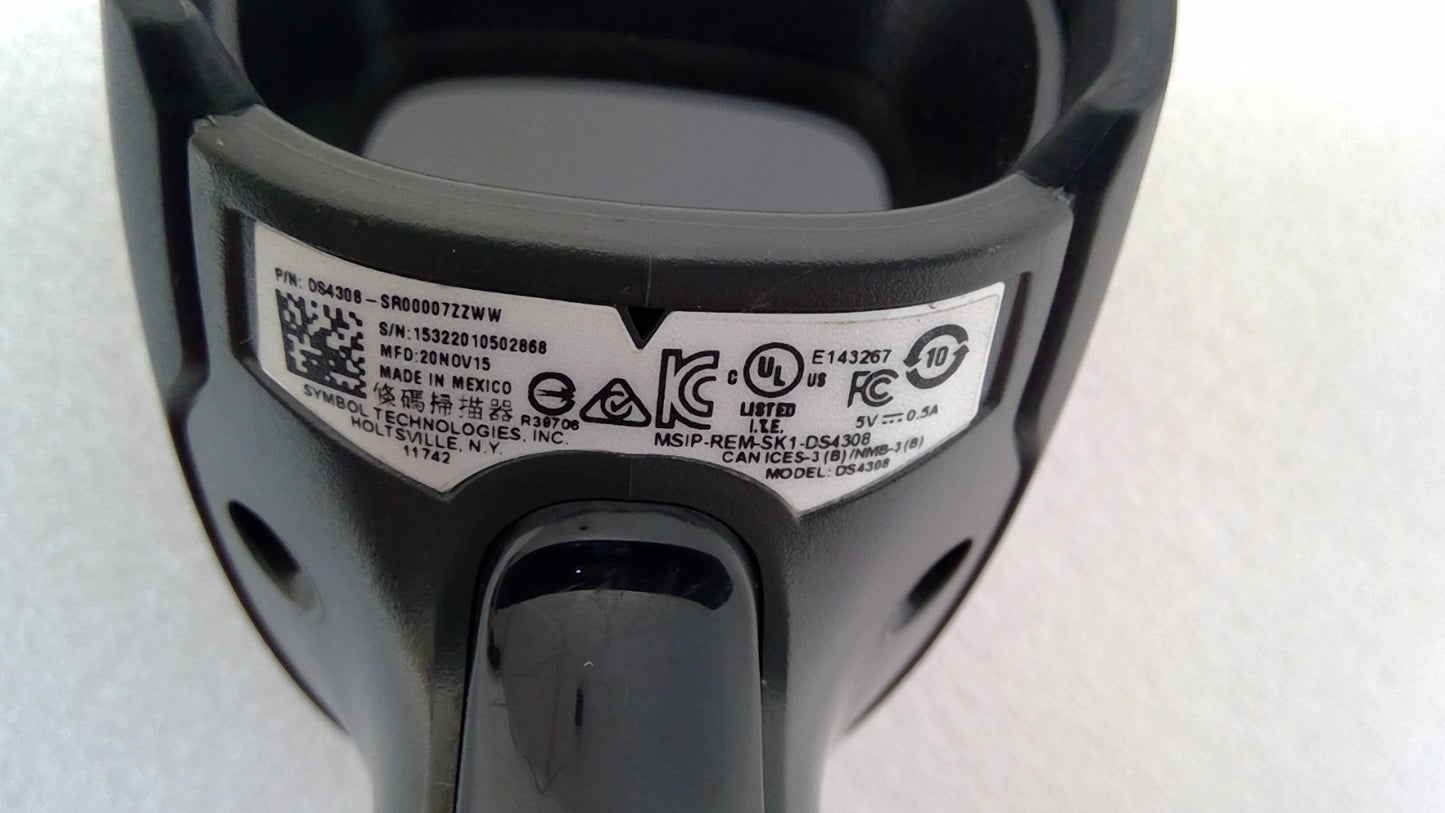 SYMBOL DS4308 DS4308-SR00007ZZWW HANDHELD BARCODE SCANNER W/USB Cable