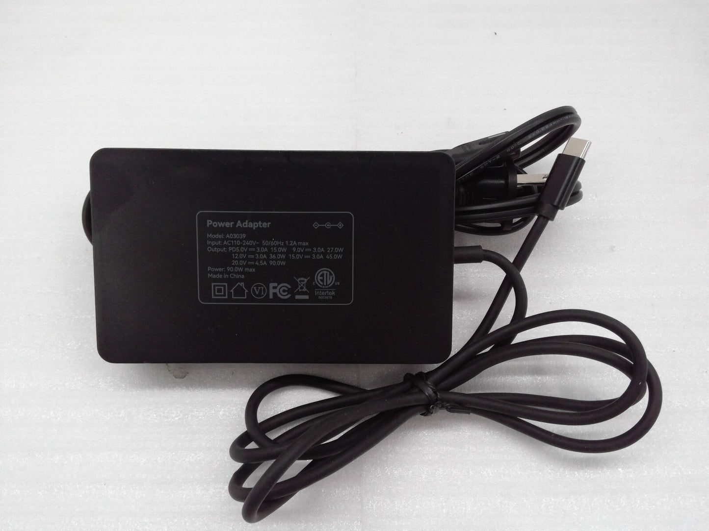 Codi A03039 90W USB-C Laptop AC Power Adapter W/Power Cord