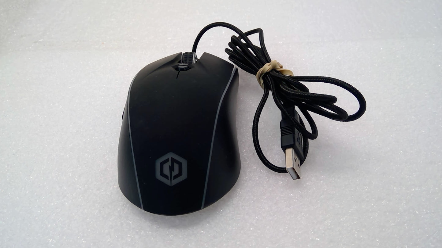 CyberPower PC MO-131-102 Gaming Optical Mouse Black Multi-Color LED USB Wired