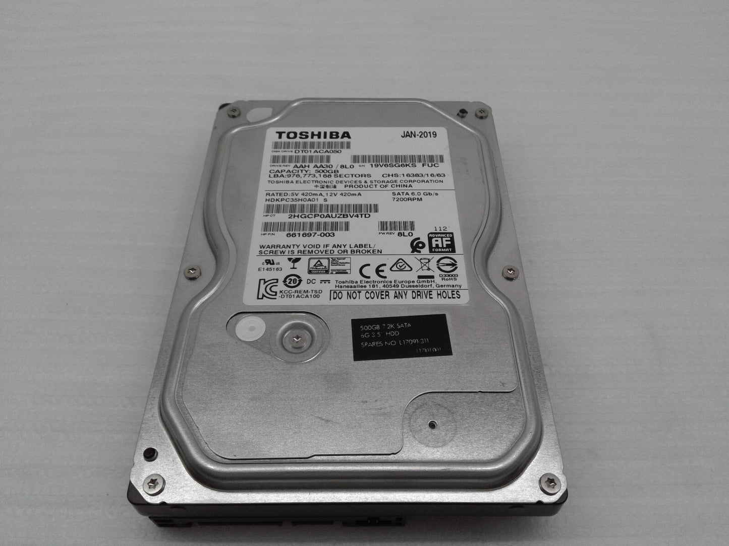 Toshiba DT01ACA050 500 GB SATA III 7.2K 3.5 in Desktop Hard Drive