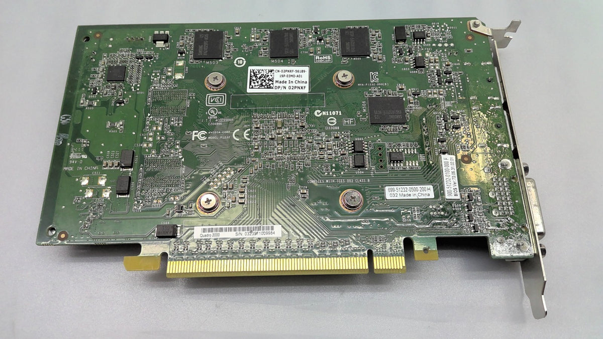 Dell NVIDIA Quadro 2000 1GB GDDR5 PCI Express PCIe Video Graphics Card 02PNXF