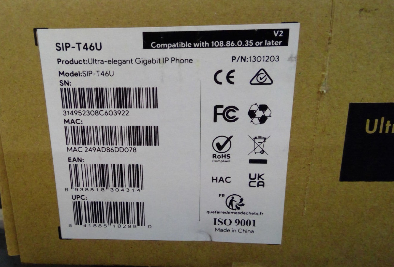 Yealink SIP-T46U productivity-enhancing Gigabit IP phone