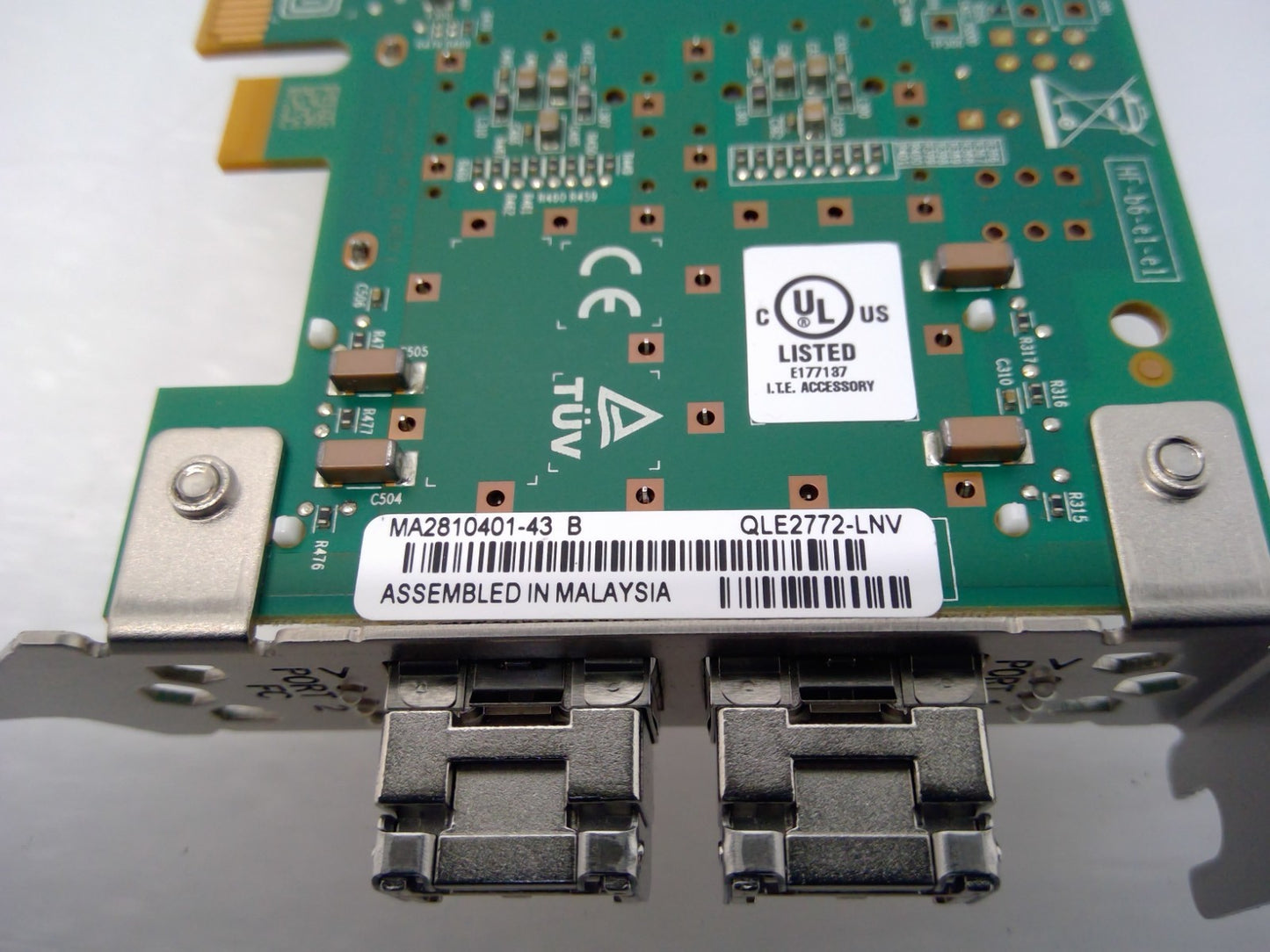 Lenovo IBM 01KR591 QLogic QLE2772 Dual Port FC HBA 32Gb Low Bracket w/ 2x SFPs