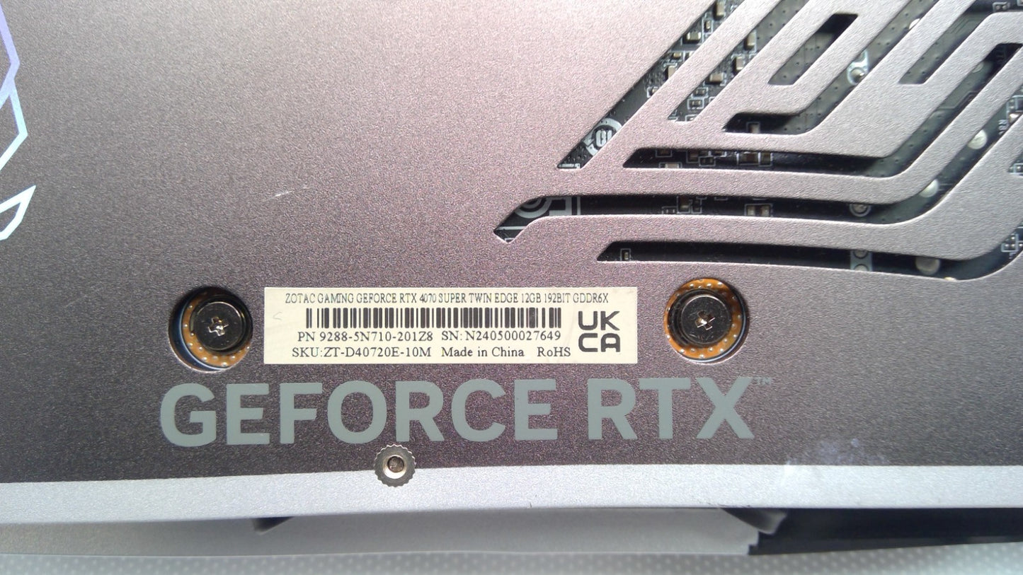 ZOTAC NVIDIA GeForce RTX 4070 Super Twin Edge 12GB OC 192BIT GDDR6X