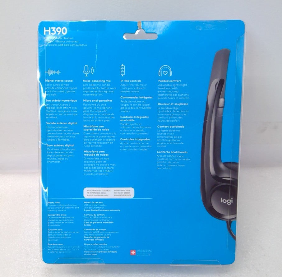 Logitech H390 Black Over the Ear USB Headset