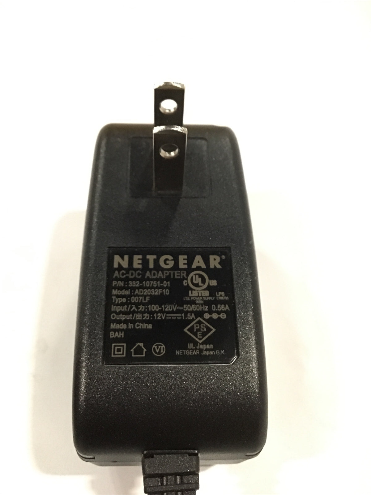 NETGEAR 12V 1.5A AC DC ADAPTER 2ABB018F 332-10927-01 Power Supply 5.5mm tip