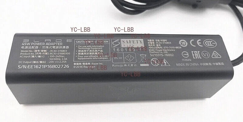 Original 45W USB-C Adapter for Razer Blade Stealth RZ09-01963E32 RC30-016803