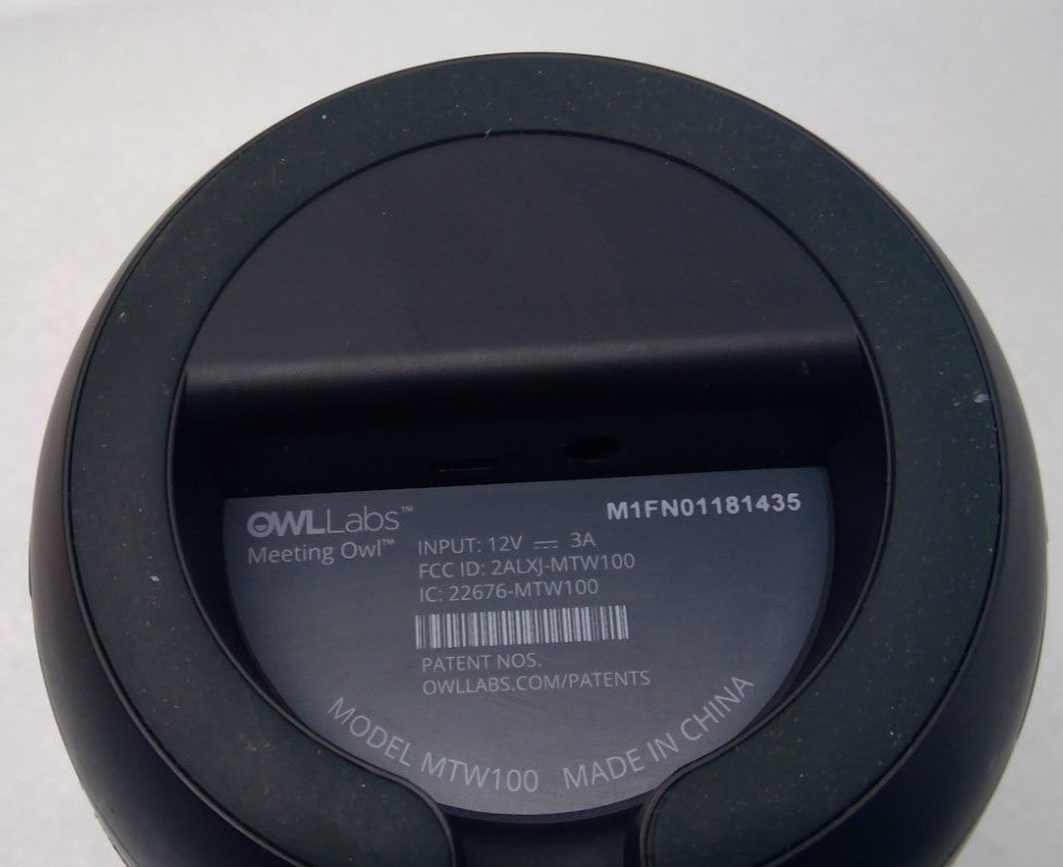 Owl Labs Meeting Owl 360 Degree Video Conference Camera MTW100 W/AC