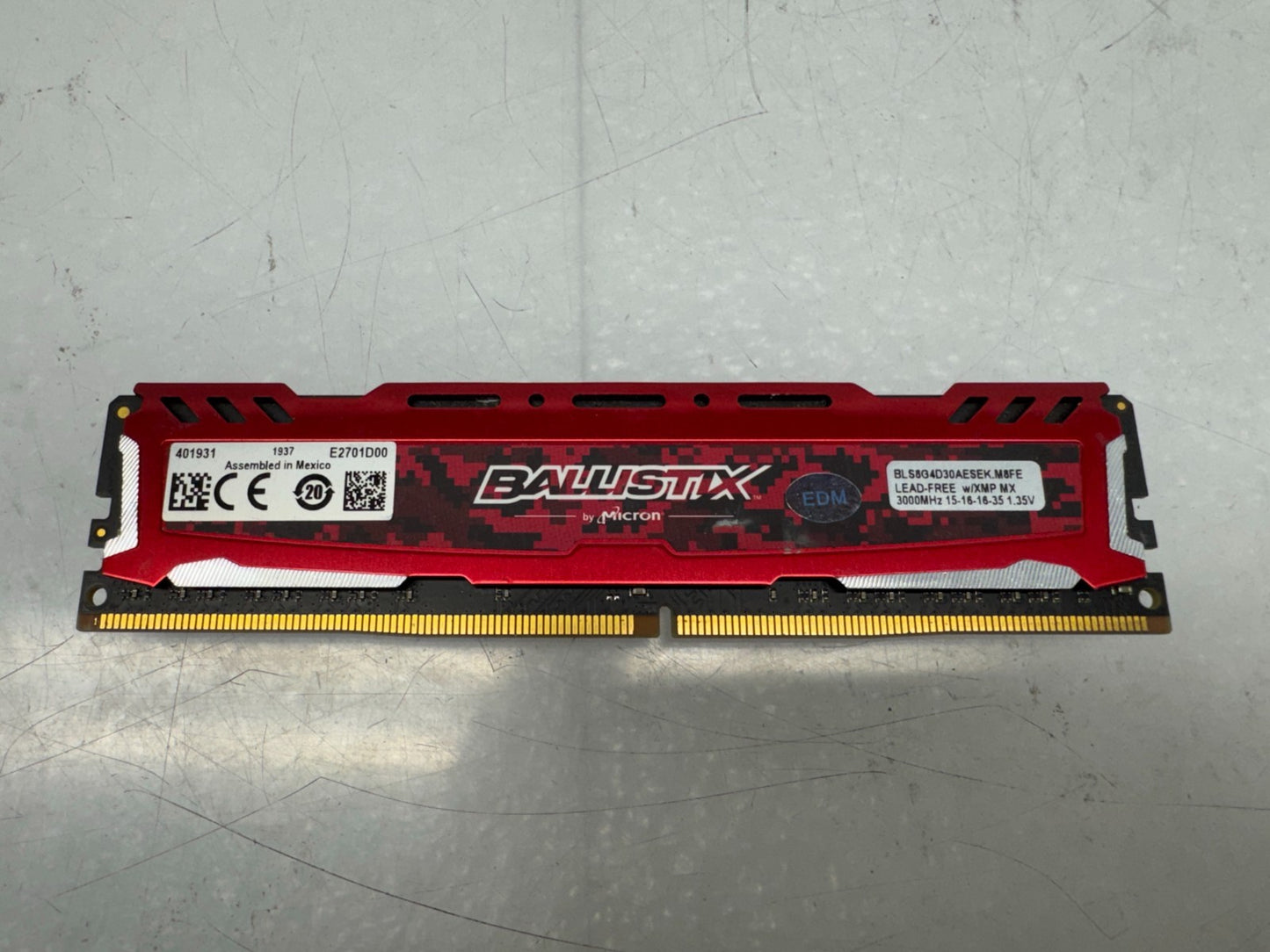 Micron Ballistix 8GB DDR4-3000 Desktop Memory BLS8G4D30AESEK.M8FE1