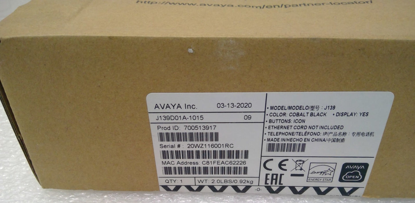 Brand New Sealed Avaya J139D01A-1015 business VoIP phone 700513917