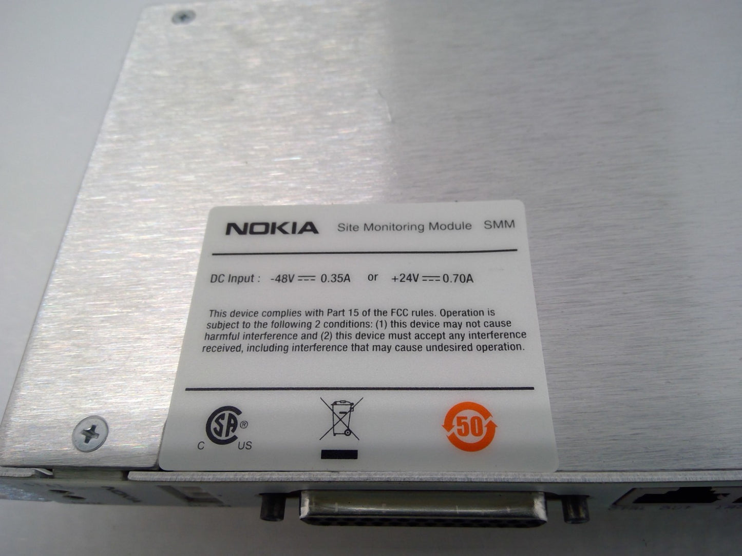 NOKIA SMM Site Monitoring Module DC:-48V 0.35A OR +24 0.70A SMMI