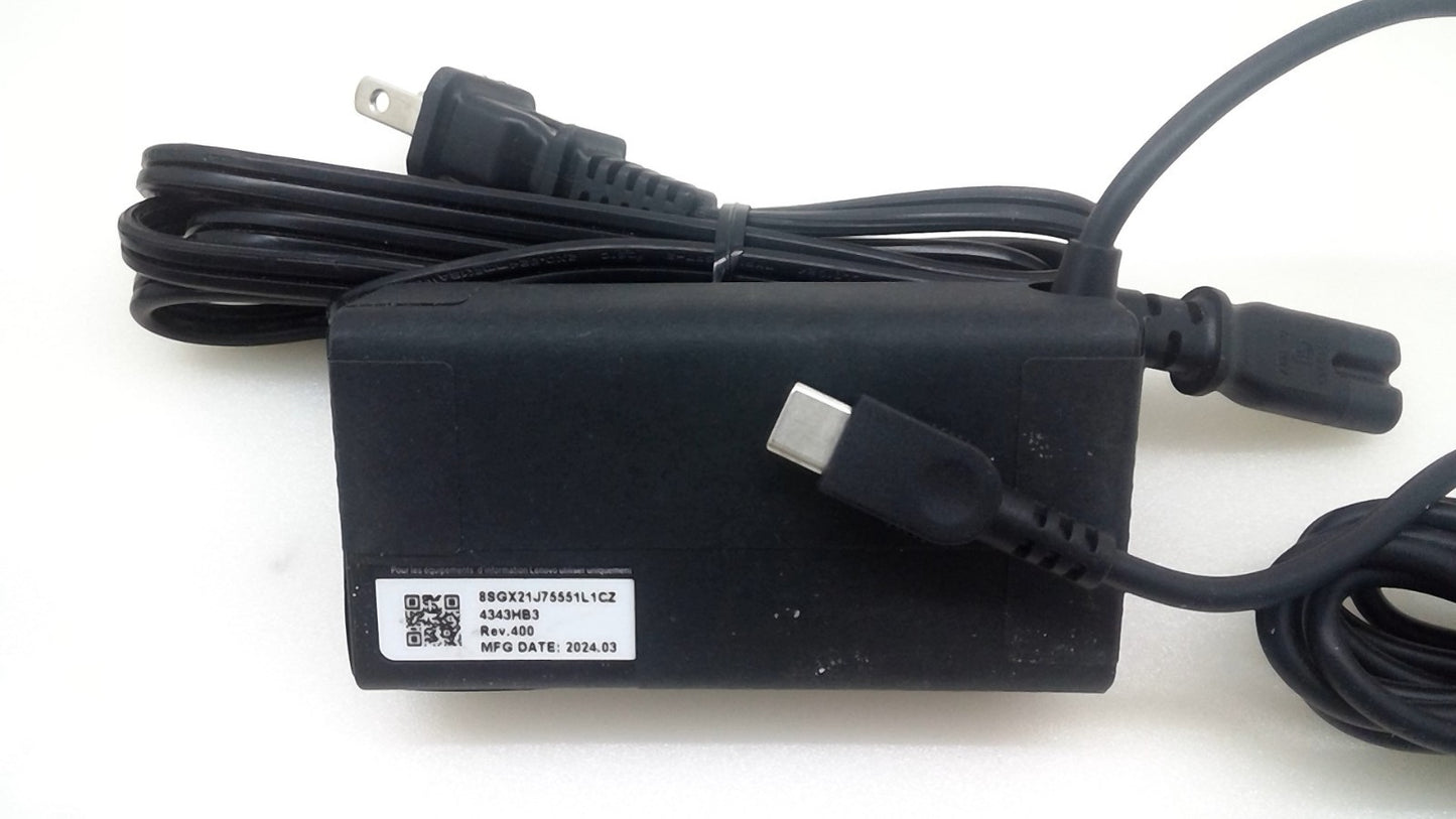 NEW Lenovo 8SGX21J75548C1TJ USB-C Charger Adapter 65W 20V 3.25A- Black