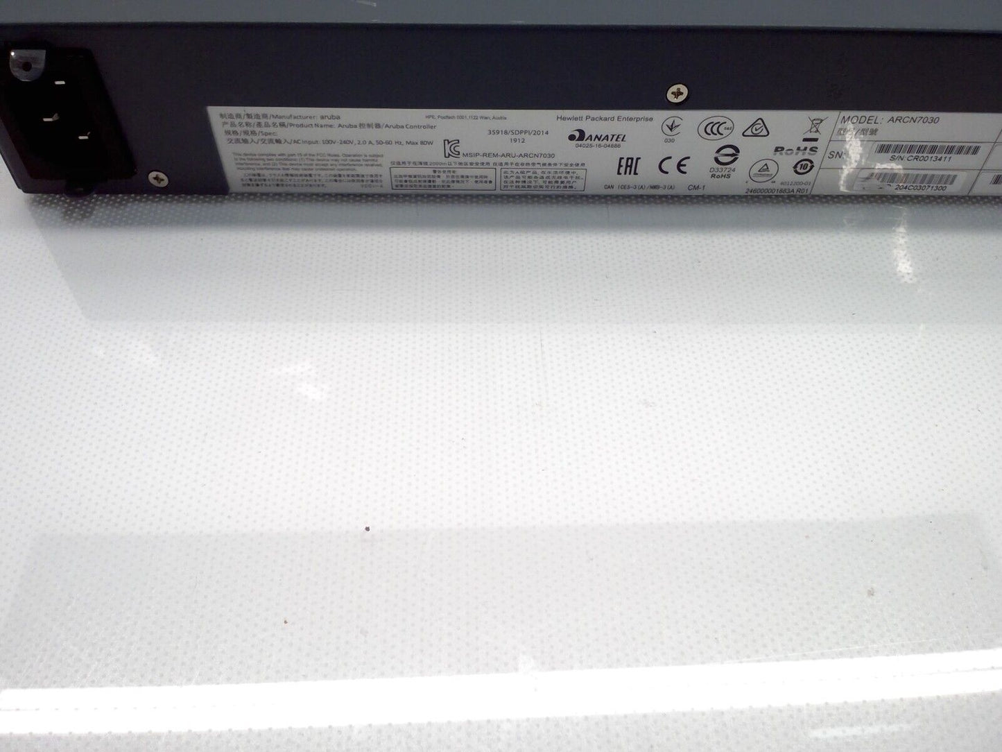 HPE ARUBA 7000 SERIES ARCN7030 CONTROLLERS w/ RACK (JW686A)