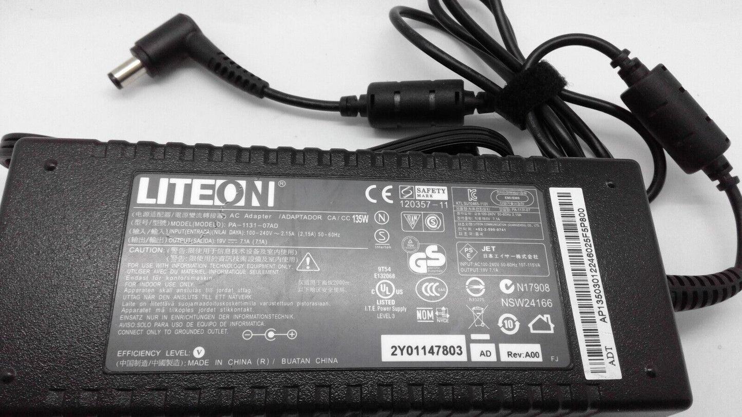 Original liteon Laptop Charger AC Adapter PA-1131-07AD 19V 7.1A 135W 7.5mm Tip