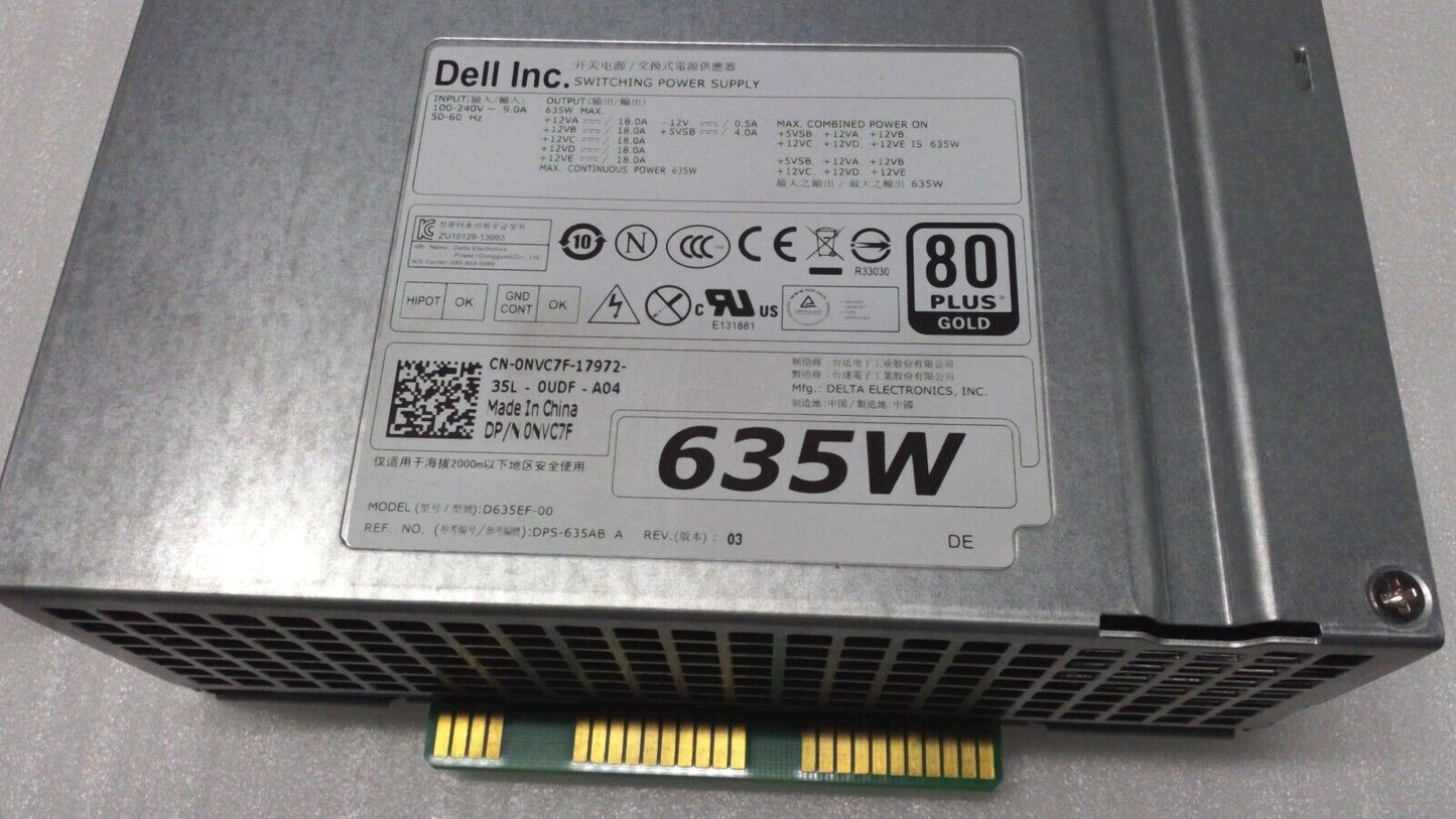 Dell 635w PSU Power Supply NVC7F for Precision WorkStation T3600 T5600 1K45H