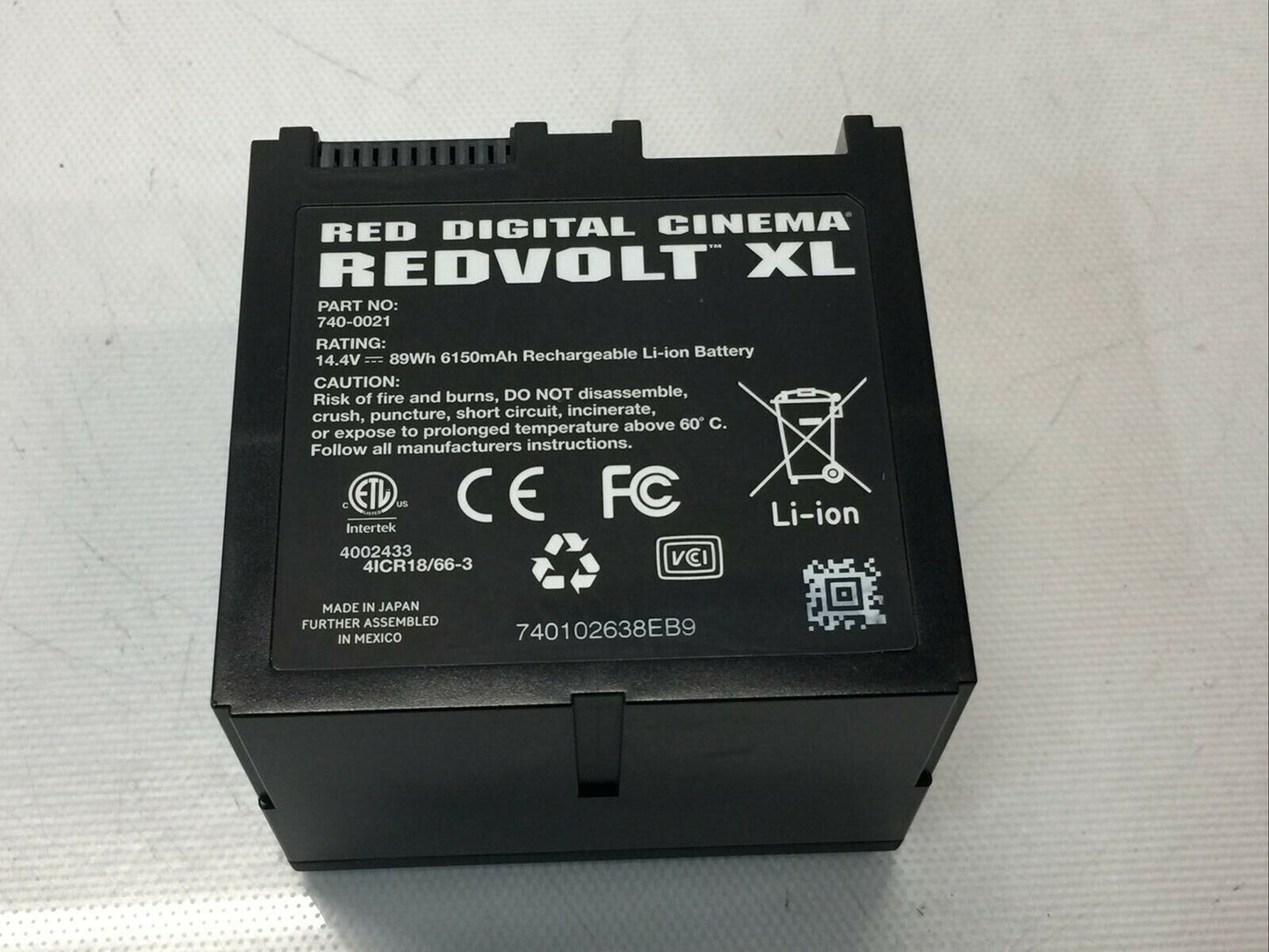 RED Digital Cinema REDVOLT 89Wh 6150mAh Battery 740-0021