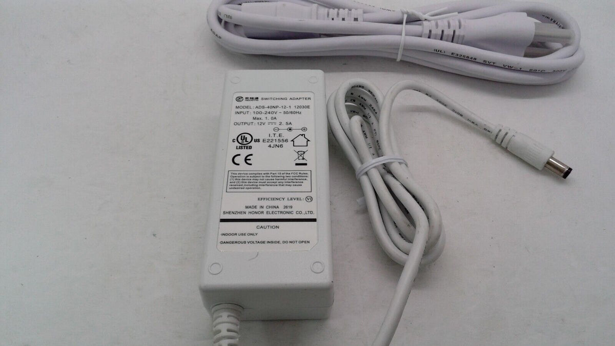 HOIOTO 12V 2.5A Power Supply ADS-40NP-12-1 12030E Ac Adapter Charger White
