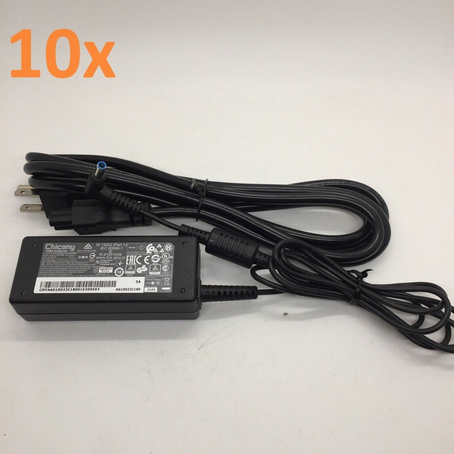 Lot of 10 - Genuine Chicony 45W 19v 2.37A Laptop AC Adapter A18-045N2A Blue Tip