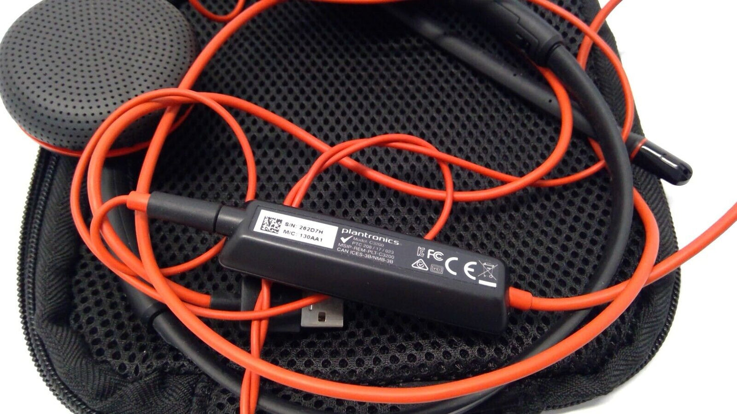 Plantronics Blackwire 300 DA Stereo USB, 3.5mm Headset with soft case
