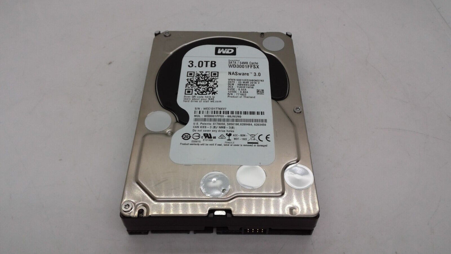 WD Black 3TB NAS 7.2K 6Gb/s SATA 64MB Cache 3.5" WD3001FFSX NASware 3.0