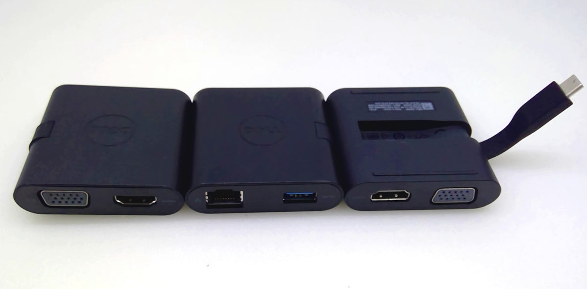 Lot of 3 Dell DA200 USB-C to HDMI VGA Ethernet USB 3.0 Multiport Adapter