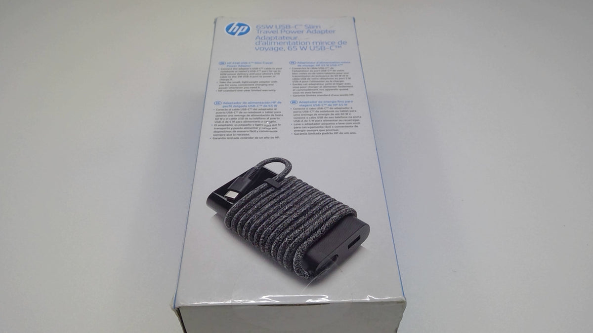 HP 65W USB-C Slim Travel Power Adapter 3PN48UT#ABA New Sealed