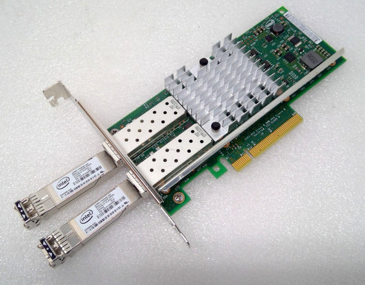 DELL Intel X520-DA2 10Gb SFP+ Dual Port PCI-e Network Adapter Card 0XYT17 W/2SFP
