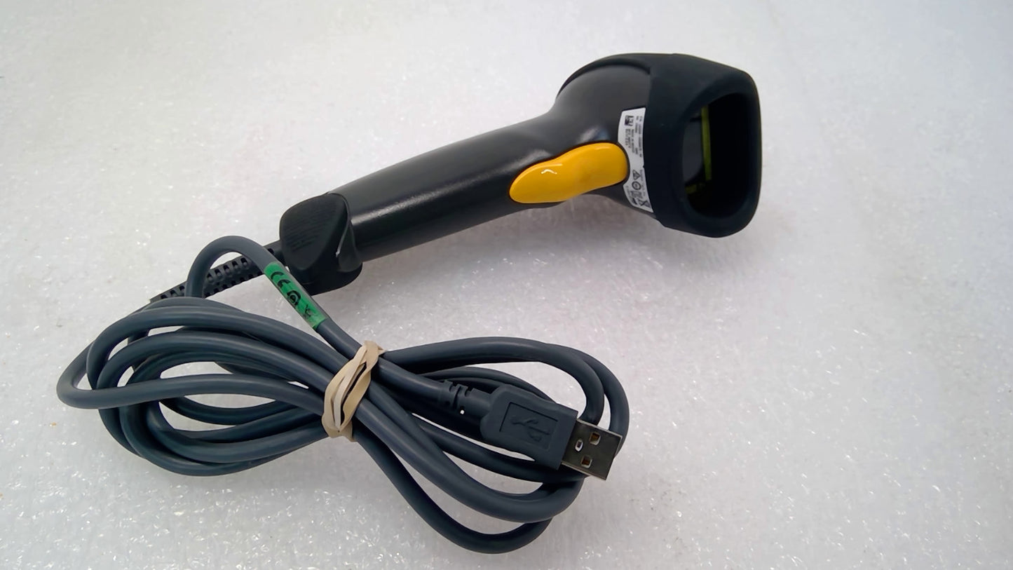 Symbol Barcode Scanner Black LS2208-SR20007R Handheld Laser USB With Stand