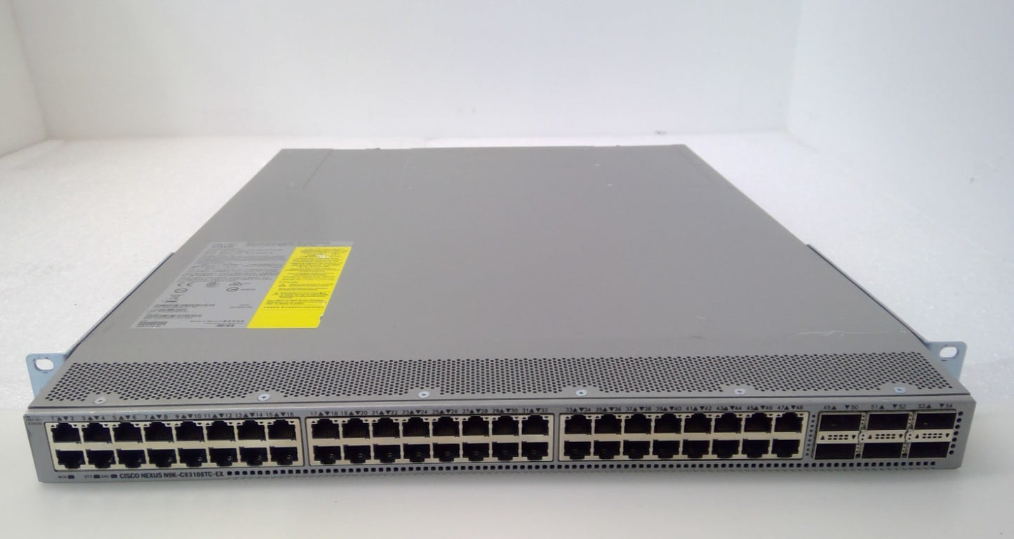 Cisco Nexus N9K-C93108TC-EX 48-Port 10GBASE-T Port Side Exhaust 6x 100Gbp QSFP28