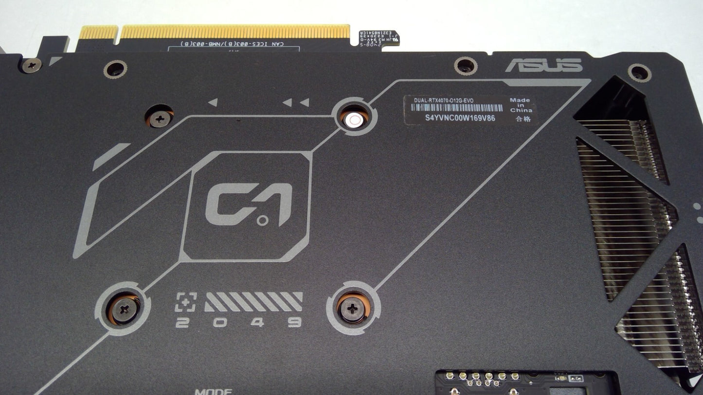 ASUS Dual GeForce RTX 4070 EVO OC 12GB GDDR6X DUAL-RTX4070-O12G-EVO Graphics