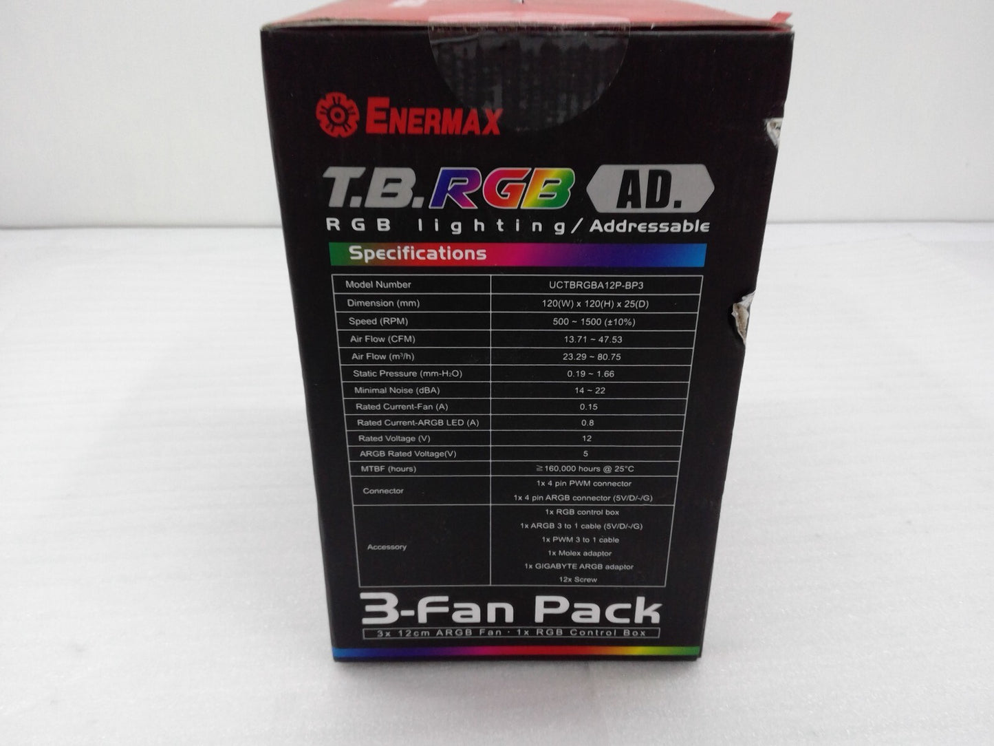 NEW Enermax T.B. RGB Advance ARGB 120mm PC Case Fan - 3 Pack UCTBRGBA12P-BP3