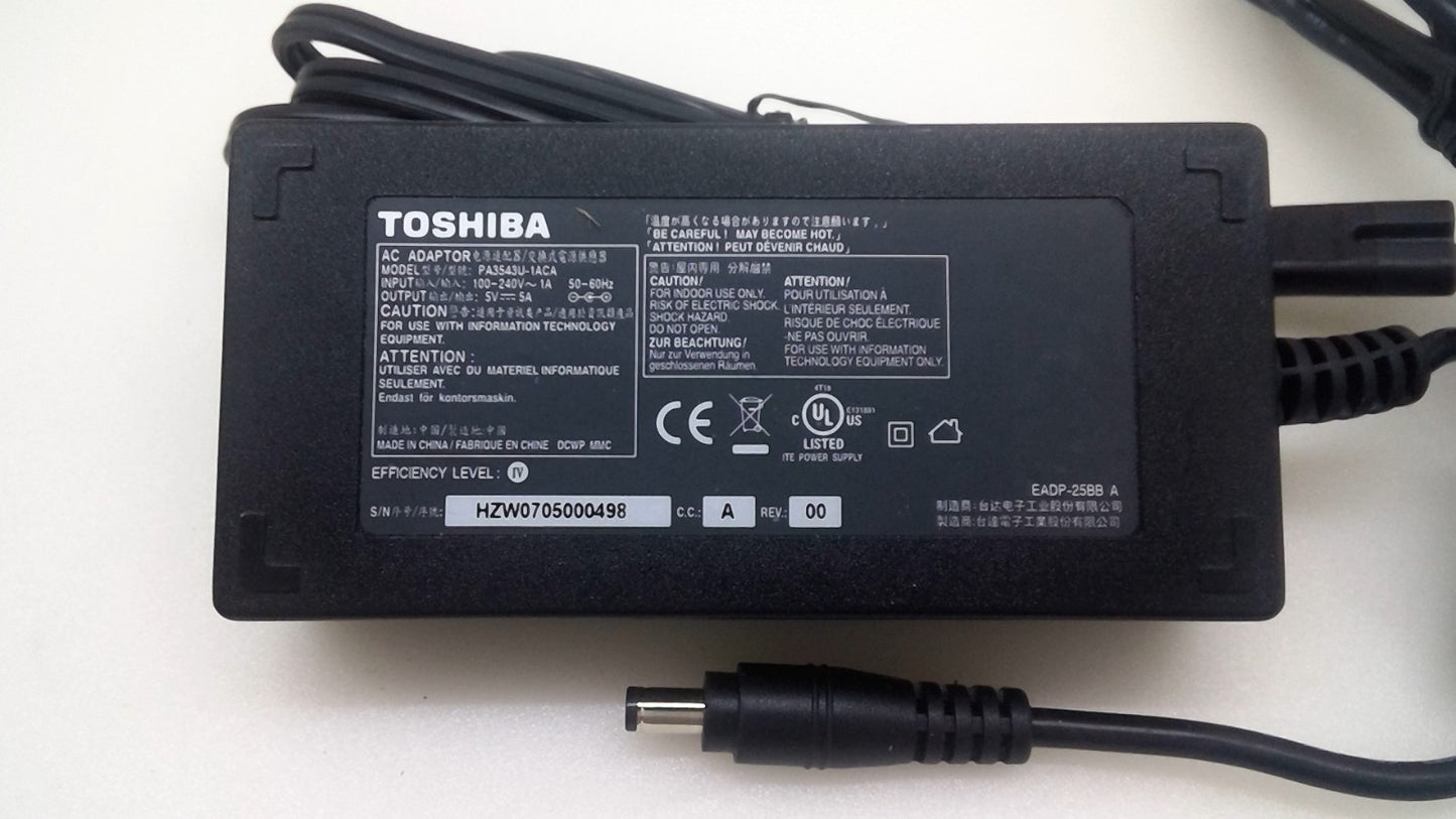 Toshiba PA3543U-1ACA Notebook Laptop AC Power Adapter Charger 25W 5V 5A
