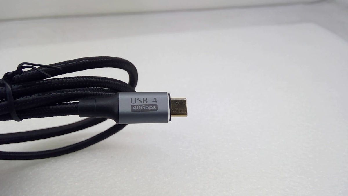 USB4 USB-C to USB-C Cable 40Gbps High Speed Braided 3.3FT Black