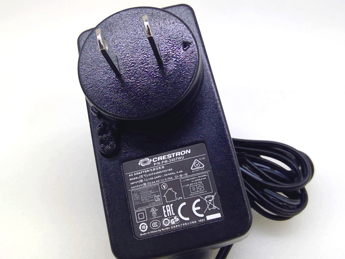 Genuine Crestron PW-2407WU AC Adapter 24V 0.75A 18W SFF2400075U1BA Power Supply