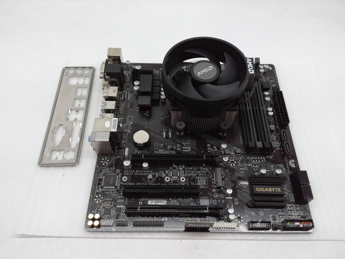 GIGABYTE GA-AB350M-D3H Motherboard Socket AM4 DDR4 +AMD Ryzen 3 2200G I/O Shield