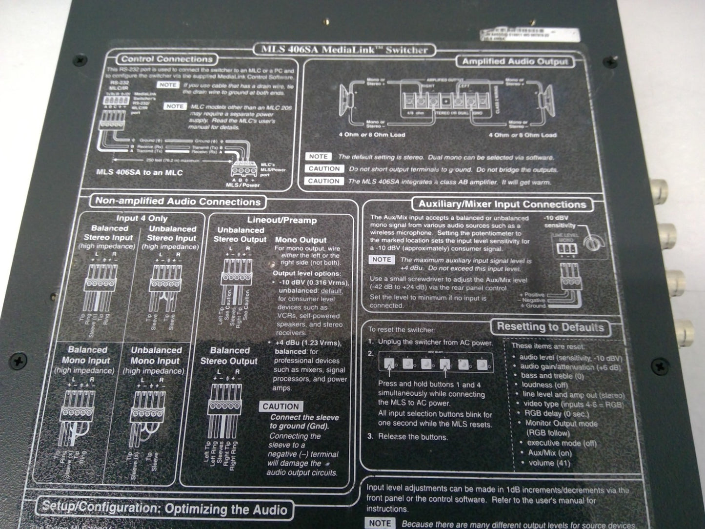Extron MLS 406SA 6-Input MediaLink Switcher Media Link Switch