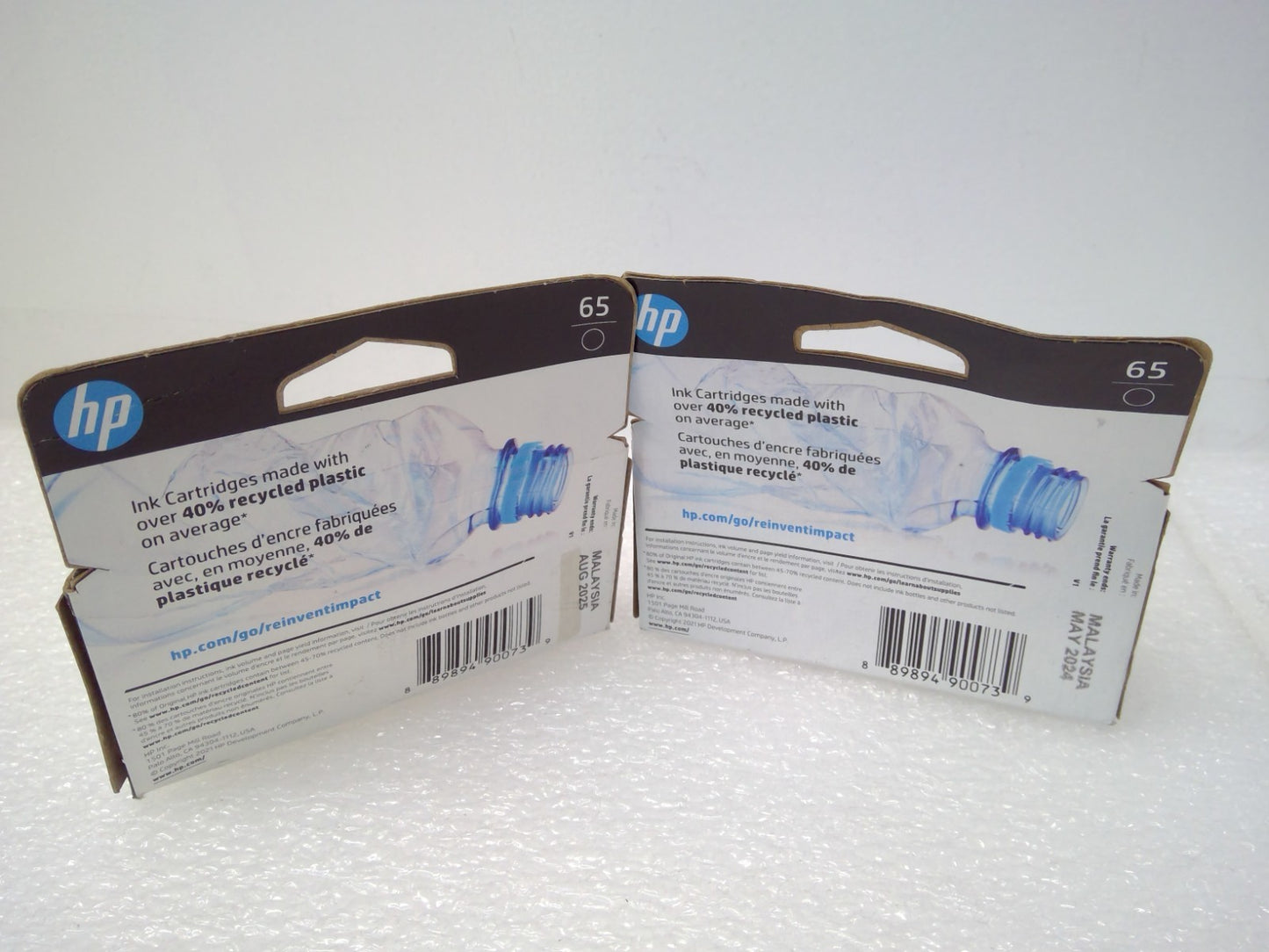 Pack of 2 HP 65 Genuine Black Ink Cartridges NEW SEALED