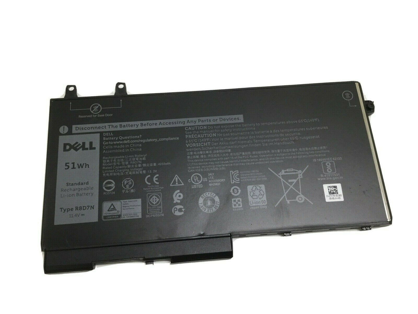 Dell Latitude 5400 5500 51Wh 11.4V Laptop Battery Type R8D7N W8GMW H82T6