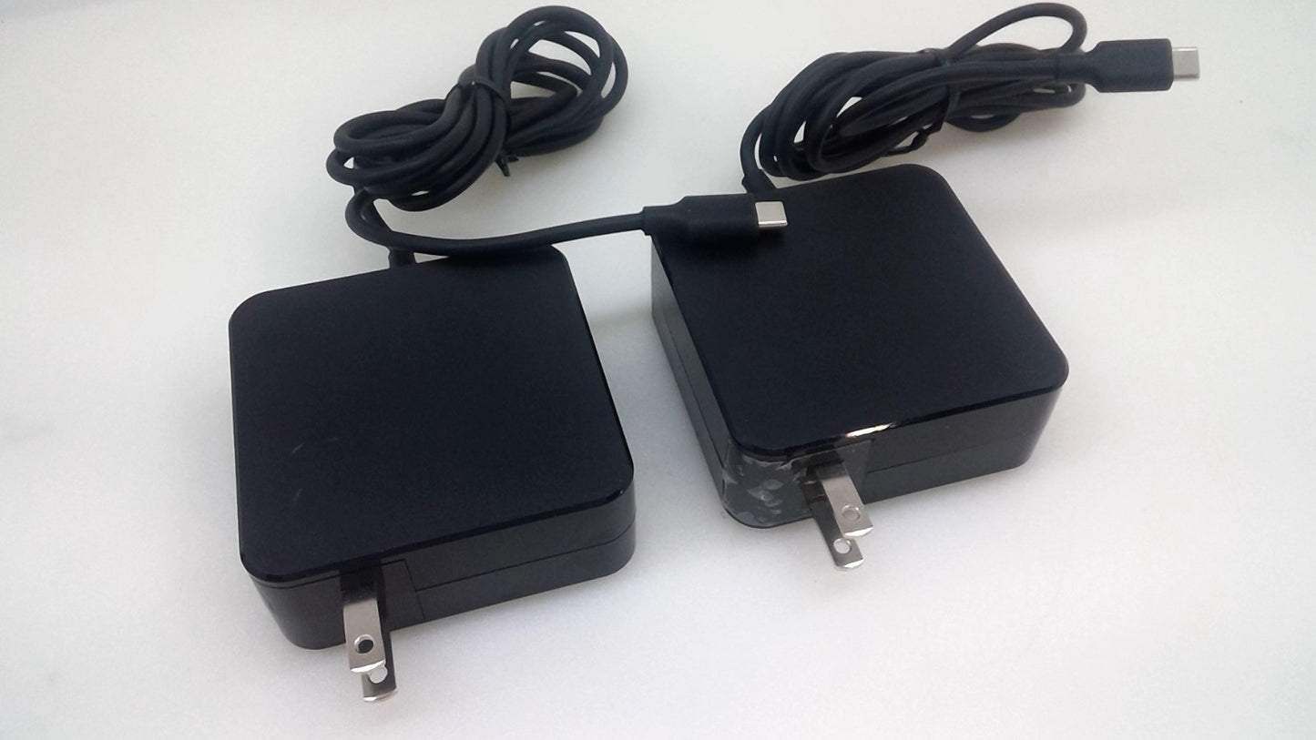 lot of 2 90W USB-C Laptop Replacement Ac Adapter Charger Wall Cord For Lenovo