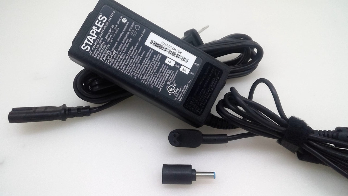 STAPLES Laptop Charger AC Power Adapter 65W Blue tip 19.5V 3.42A ADP-65WH AB