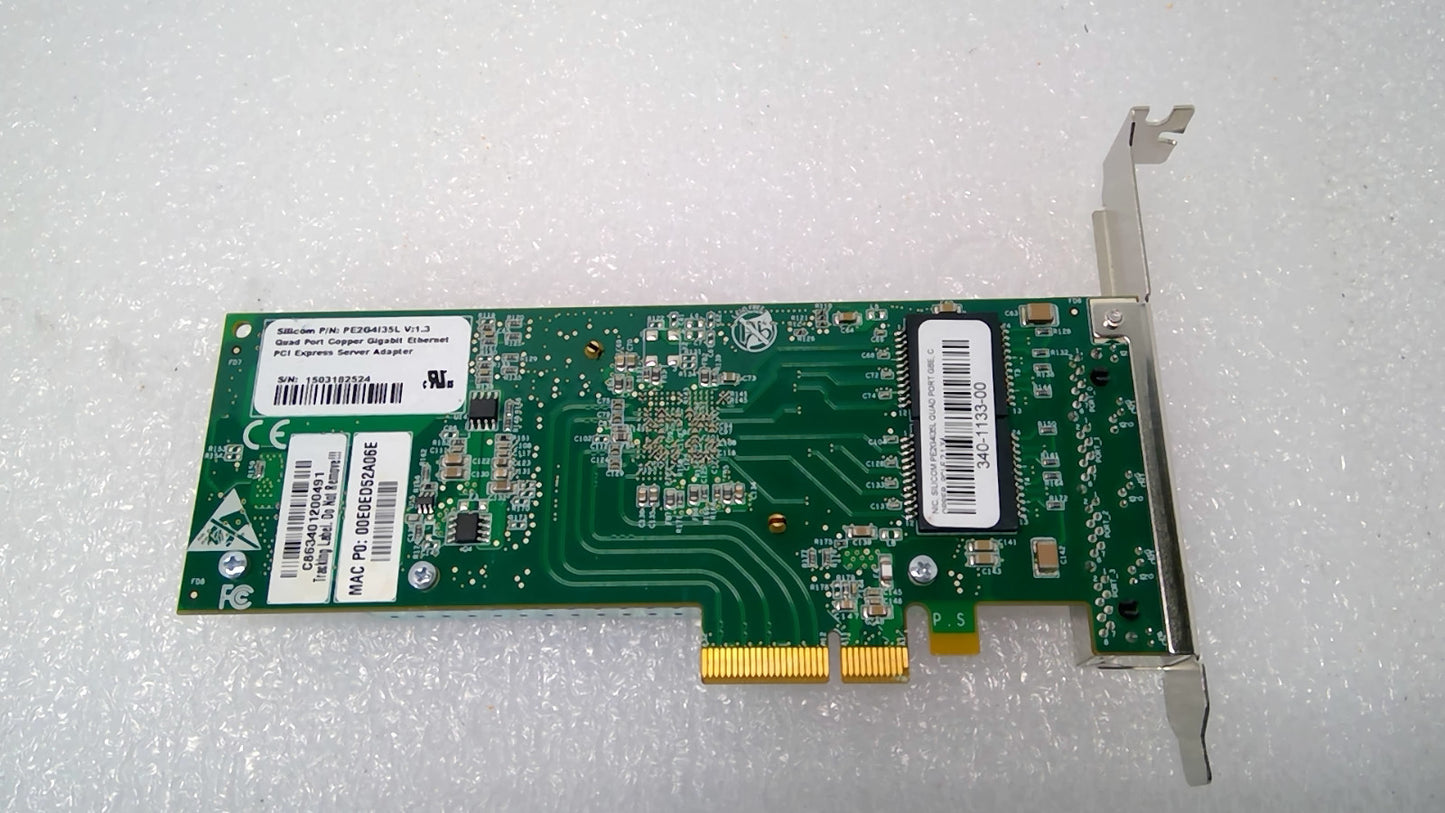 Silicom Quad-Port Copper Gigabit PCIe Network Adapter  PE2G4I35L Tested