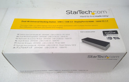 New Startech DK30C2DPEP Dual-4k 60Hz Universal Docking Station 100W PD